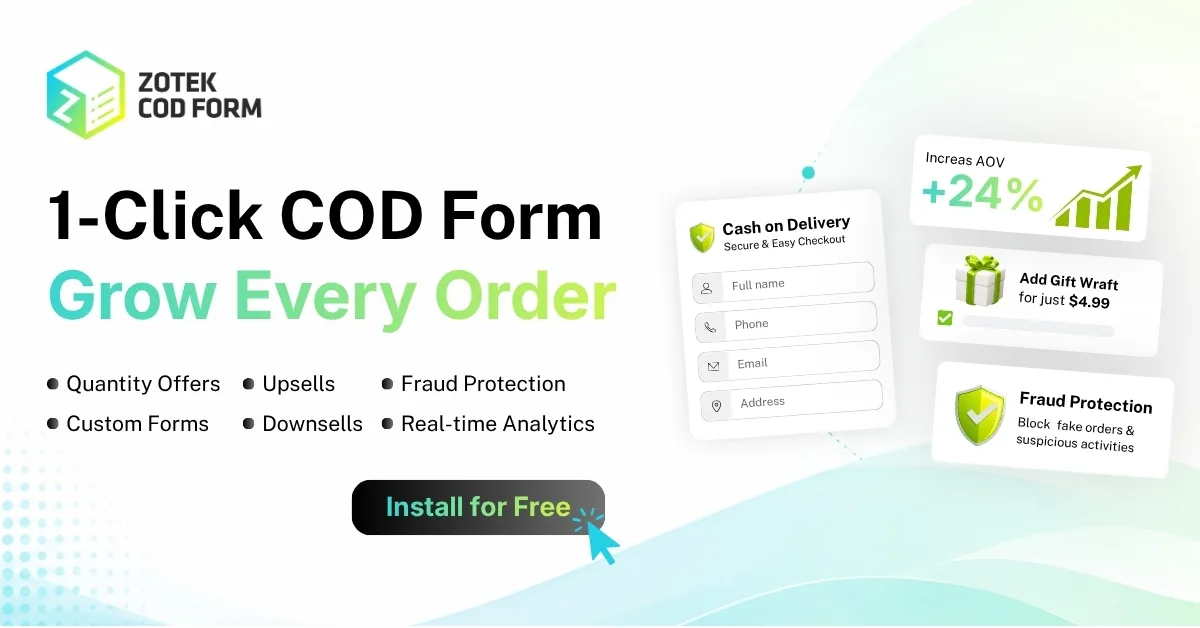 Zotek COD Form Bundles & Upsells banner